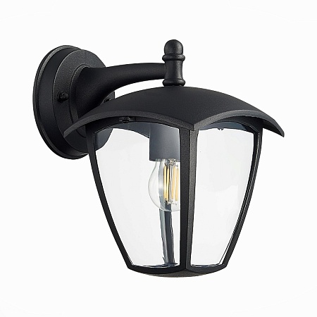 Светильник уличный настенный ST-Luce Черный/Черный, Прозрачный E27 1*40W SL081.411.01 - фото