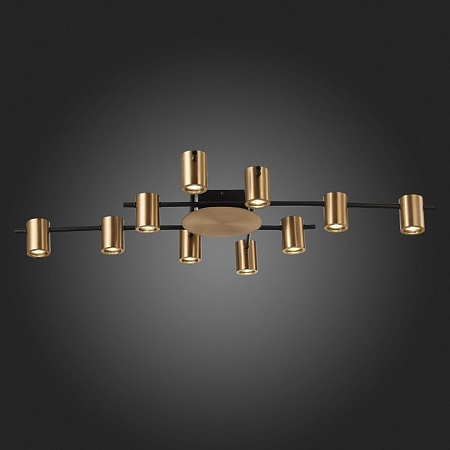 Светильник потолочный ST-Luce Черный/Латунь GU10 10*7W SL1207.402.10 - фото