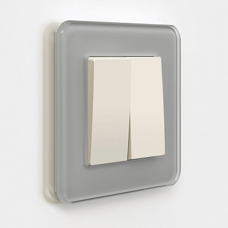 Выключатель двухклавишный (айвори матовый) W1120062 - фото