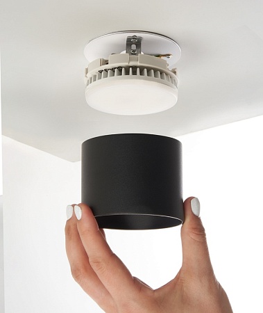 Светильник потолочный Feron HL359 12W, 230V, GX53, черный - фото