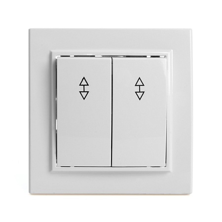 Переключатель 2-клавишный STEKKER  PSW10-9005-01, 250В, 10А, серия Эрна, белый - фото