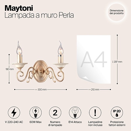 Настенный светильник (бра) Maytoni Perla ARM337-02-R - фото