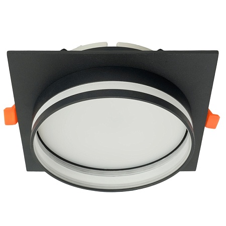 Светильник встраиваемый Feron DL703 LUNA потолочный GX70 черный квадрат - фото