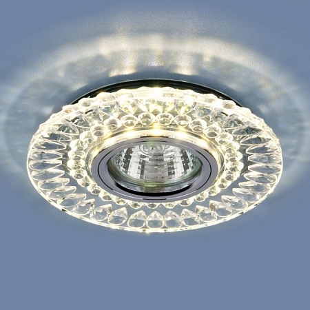 Точечный светильник с LED подсветкой 2197 MR16 CL/SL прозрачный/серебро - фото