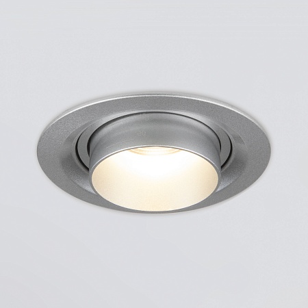 Встраиваемый светодиодный светильник с регулировкой угла освещения 9920 LED 15W 4200K серебро Elektrostandard - фото