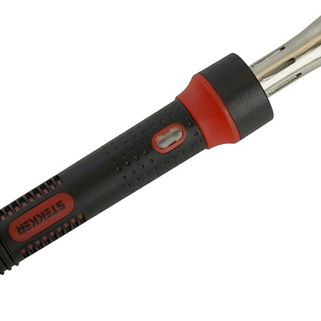 Паяльник с деревянной ручкой 100W, нихромовый нагреватель, долговечное жало, 230В, STEKKER PLE110-100 - фото