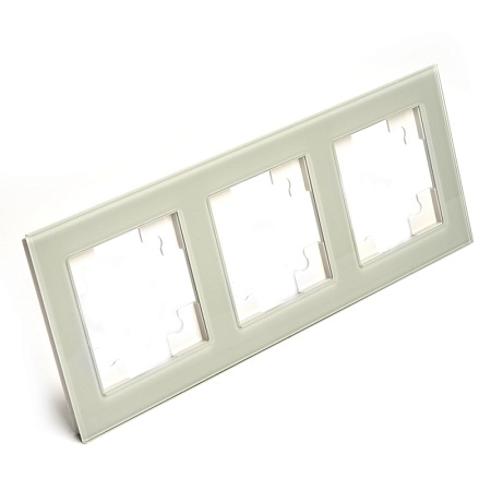 Рамка 3-местная, стекло, STEKKER GFR00-7003-07, серия Катрин, дымчатый - фото