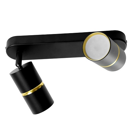 Светильник Feron ML1862 ZEN настенно-потолочный под лампу  GU10, чёрный, золото - фото