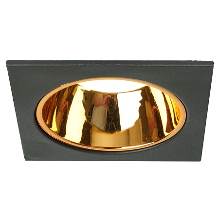 Светильник встраиваемый Feron DL3112 потолочный MR16 G5.3  черный + золото - фото