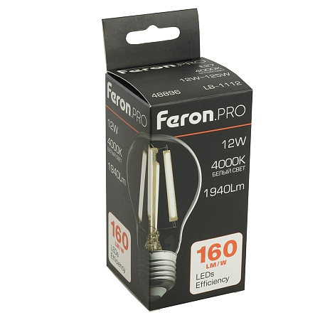 Лампа светодиодная Feron.PRO LB-1112 Шар E27 1940LM 12W 175-265V 4000K - фото