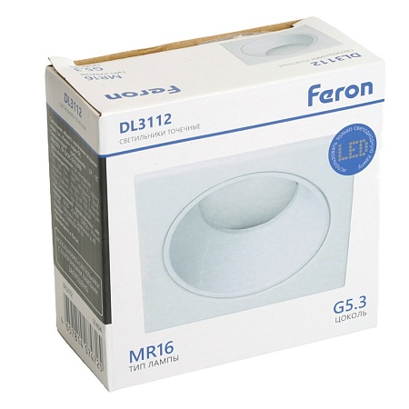 Светильник встраиваемый Feron DL3112 потолочный MR16 G5.3 белый - фото