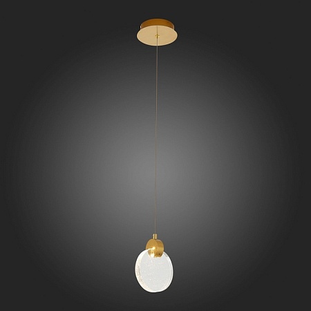 Подвес ST-Luce Золотистый/Прозрачный,С пузырьками воздуха LED 1*3W 3000K SL6104.203.01 - фото