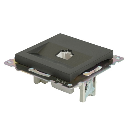 Розетка компьютерная 1-местная RJ-45 (механизм), серия Катрин, графит, GLS00-7107-06 - фото