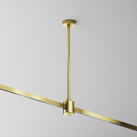 Крепление потолочное Medium 300мм с прямым коннектором питания Flarity латунь - фото