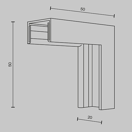 Коннектор угловой внутренний, накладной Basity, черный - фото