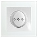 Розетка 1-местная б/з, STEKKER  GLS10-7009-01, 250В, 10А с защитной шторкой, серия Катрин, белый - фото