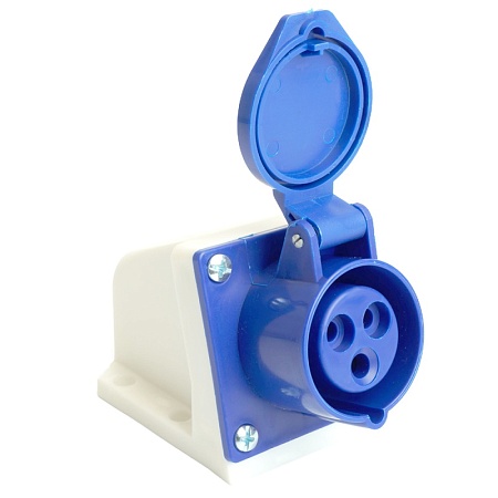 Розетка стационарная ST-113 16А 220В 2P+PE IP44, RST16-113-44, Stekker - фото