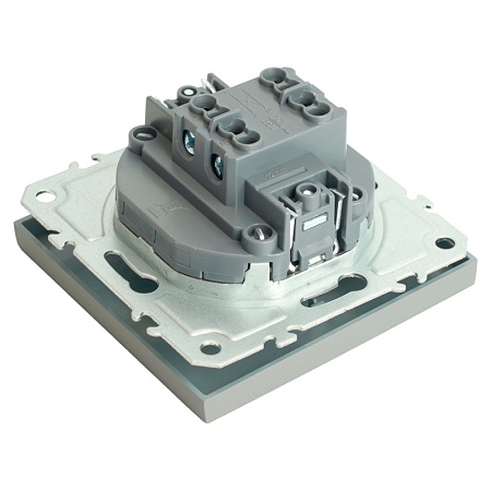 Переключатель перекрестный 1-клавишный (механизм), STEKKER, 250В, 10А, серия Эмили, RSW10-5110-10, платиново-серый, soft touch - фото