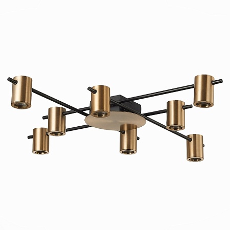 Светильник потолочный ST-Luce Черный/Латунь GU10 8*7W SL1207.402.08 - фото