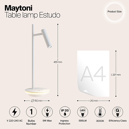 Настольный светильник Maytoni Estudo Z010TL-L8W3K - фото