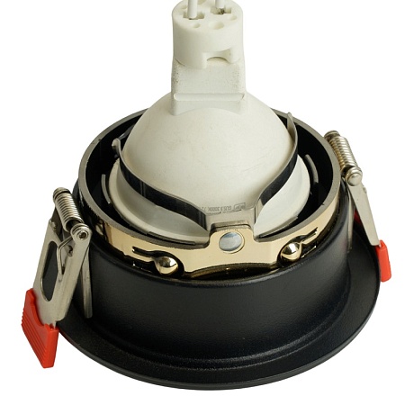 Светильник встраиваемый Feron DL3102 потолочный MR16 G5.3  черный + золото - фото