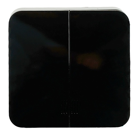 Выключатель открытой установки 2-клавишный с индикатором, STEKKER, 250В, 10А, IP20, серия София, черный, MSW10-21-02 - фото