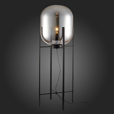 Торшер ST-Luce Черный/Дымчатый E27 1*40W (из 2-х коробок) SL1050.725.01 - фото