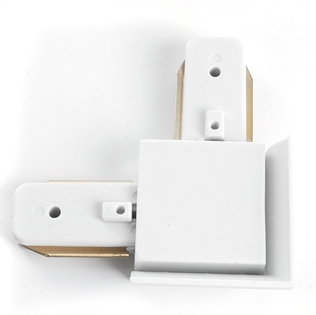 Коннектор угловой однофазный для шинопровода, белый, LD1001 - фото