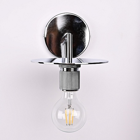 Бра Rh Utilitaire Knurled Disk Shade Sconce Silver Imperiumloft 123283-22 - фото