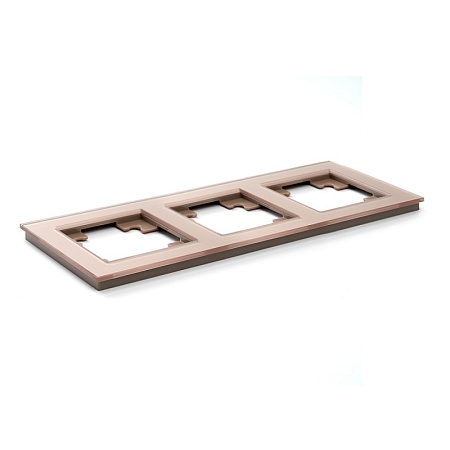 Рамка 3-местная горизонтальная STEKKER, PFR00-9003-03, серия Эрна, черный - фото