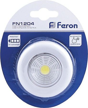 Светодиодный светильник-кнопка Feron FN1204 (1шт в блистере), 2W, белый - фото