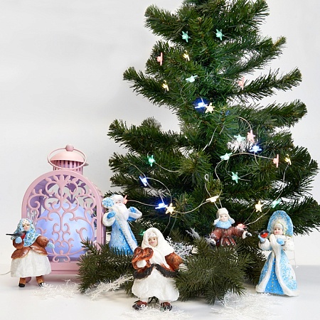 Гирлянда линейная Feron CL571 Звездочки, статичная, 1.8м USB 2700K , прозрачный шнур - фото