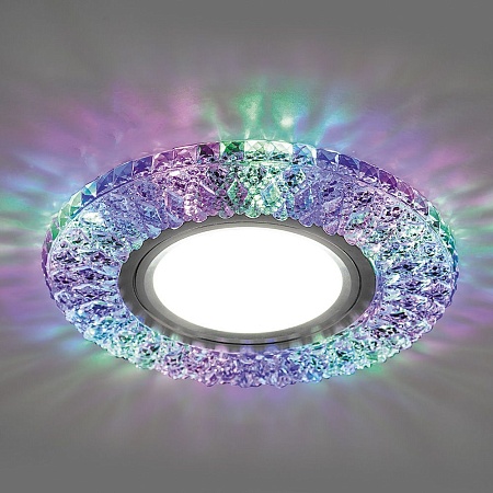 Светильник встраиваемый с разноцветной LED подсветкой Feron CD940 потолочный MR16 G5.3 прозрачный - фото