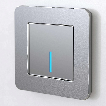 Рамка из металла на 1 пост Platinum алюминий W0012606 - фото