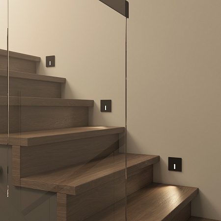 DK1030-BK Светильник встраиваемый в стену, IP 20, LED 3000K, 3 Вт, черный, алюминий - фото