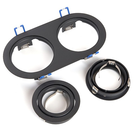 Светильник потолочный встраиваемый, DL2812 MR16 50W G5.3 "овал", черный - фото