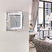 Выключатель двухклавишный с подсветкой cеребряный рифленый WL09-SW-2G-LED - фото