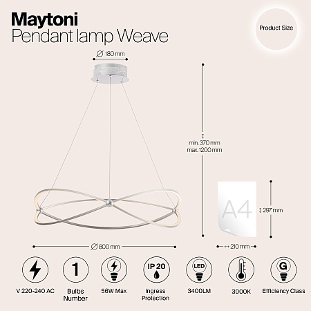 Подвесной светильник Maytoni MOD062PL-L56CH3K - фото