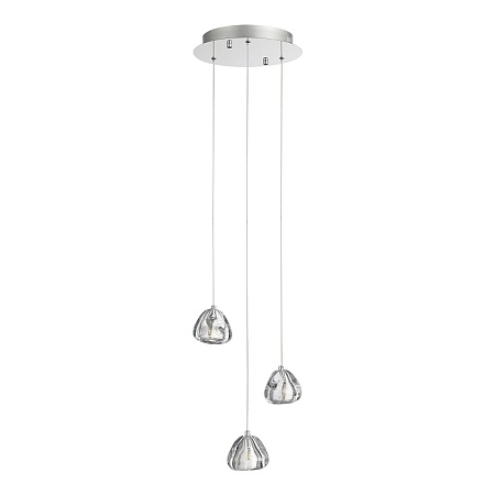 Светильник подвесной ST-Luce Хром/Прозрачный с пузырьками воздуха LED 3*3W 3000K SL6017.101.03 - фото