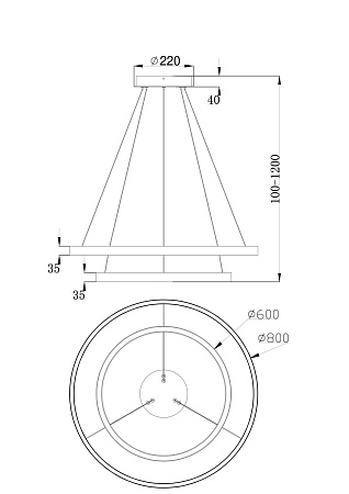 Подвесной светильник Maytoni Rim MOD058PL-L74BS4K - фото