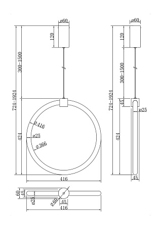 Подвесной светильник Maytoni Anillo MOD315PL-L20CH3K - фото