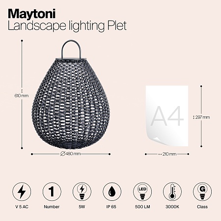 Ландшафтный светильник Outdoor Plet OSL599FL-L5B3K1 - фото