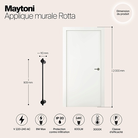 Настенный светильник (бра) Maytoni Rotta MOD413WL-L8B3K - фото