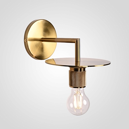 Бра Rh Utilitaire Knurled Disk Shade Sconce Brass Imperiumloft 123282-22 - фото