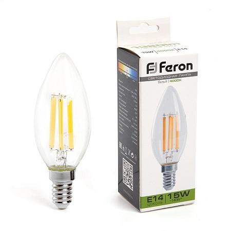 Лампа светодиодная Feron LB-717 Свеча E14 15W 230V 4000K - фото