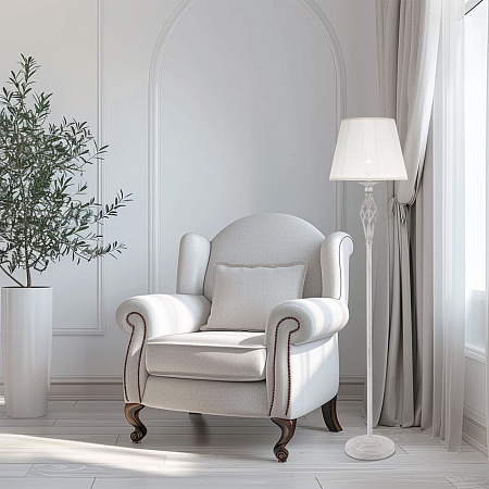 Напольный светильник Eurosvet 01003/1 белый с золотом - фото