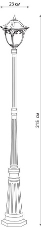 Светильник садово-парковый Feron PL4087 четырехгранный, столб  100W E27 230V, черное золото - фото