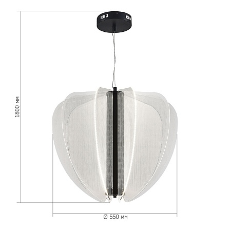 Светильник подвесной ST-Luce Черный/Прозрачный LED 1*45W 4000K SL6509.403.01 - фото