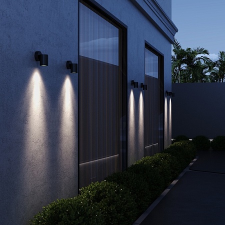 Светильник уличный настенный ST-Luce черный/белый GU10 1*50W SL9008.401.01 - фото