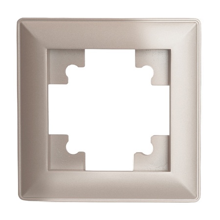 Рамка STEKKER, PFR00-7001-02 1-местная, пластик, серия Катрин, шампань - фото